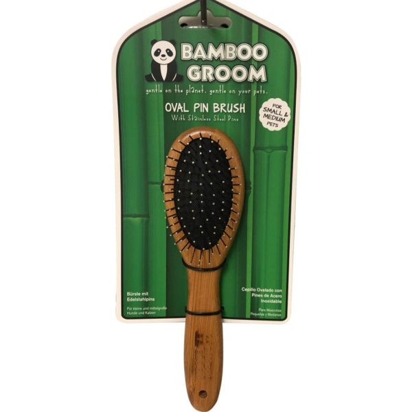 BAMBOO GROOM OVAL PIN BRUSH W SS PINS on Sale