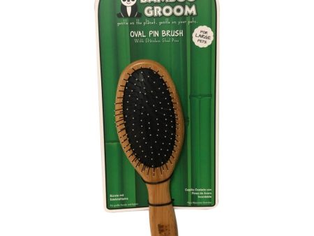 BAMBOO GROOM OVAL PIN BRUSH W SS PINS on Sale