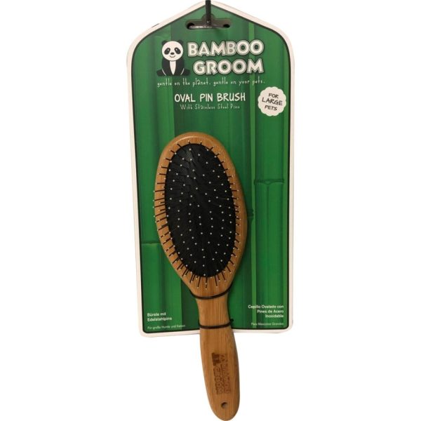 BAMBOO GROOM OVAL PIN BRUSH W SS PINS on Sale