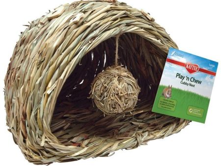 KAYTEE PLAY-N-CHEW CUBBY NEST (LG, NATURAL) For Cheap