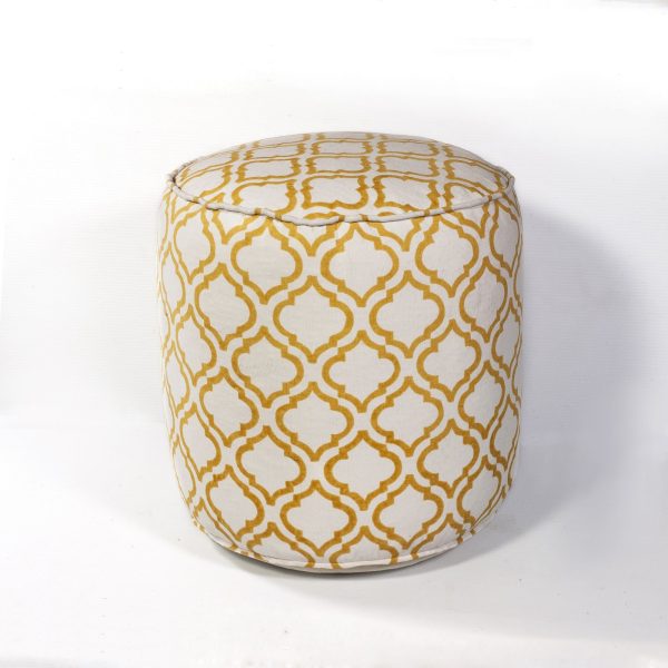 KAS Pouf F830 Ivory Yellow Arabesque Online Hot Sale