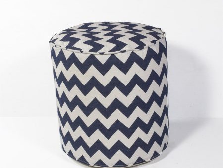 KAS Pouf F826 Ivory Navy Chevron Cheap