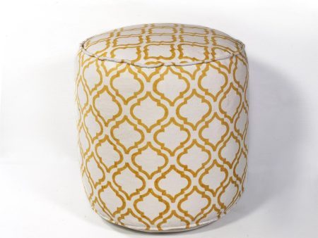 KAS Pouf F830 Ivory Yellow Arabesque Online Hot Sale