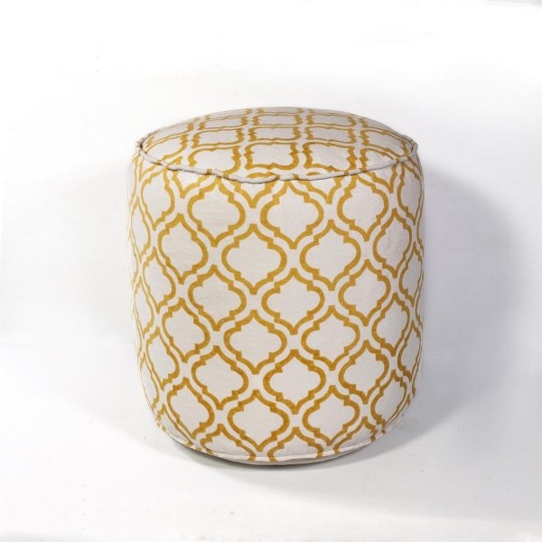 KAS Pouf F830 Ivory Yellow Arabesque Online Hot Sale