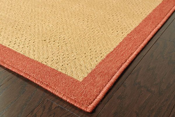 Oriental Weavers Lanai 525O8 Beige Red Area Rug For Sale