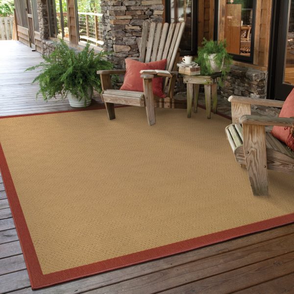 Oriental Weavers Lanai 525O8 Beige Red Area Rug For Sale