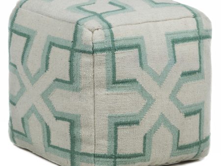 Chandra Poufs POU-137 Cream Aqua Green Online now