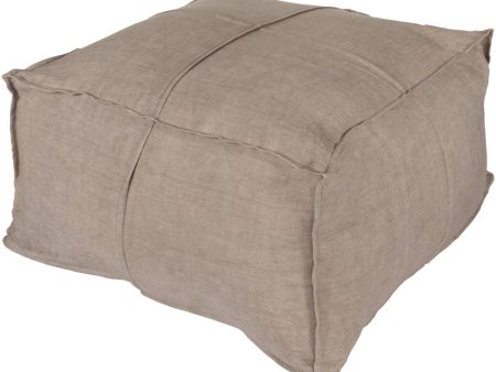 Surya Solid Linen SLPH-002 Pouf Hot on Sale