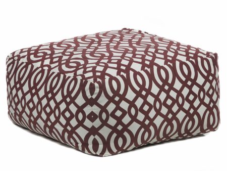 Chandra Poufs POU-111 Cream Maroon For Cheap