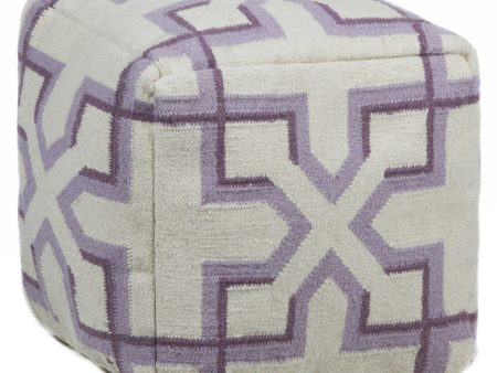 Chandra Poufs POU-132 Cream Purple Plum Online Sale