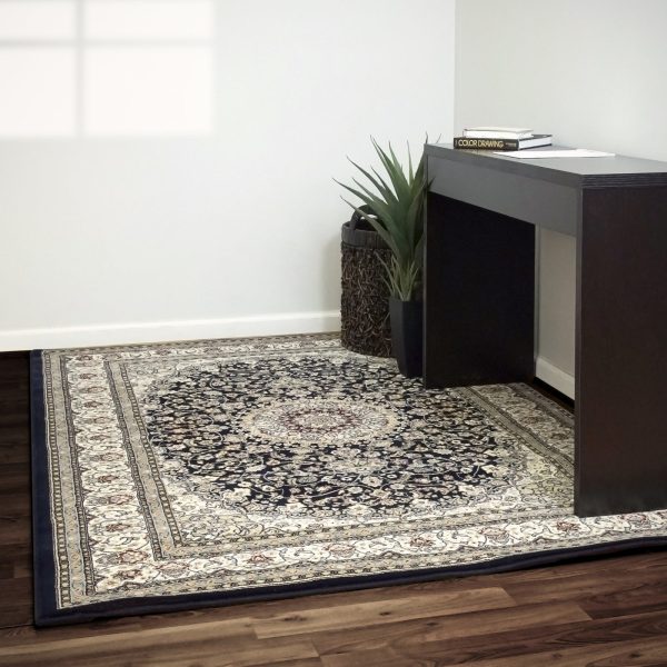 Dynamic Rugs Ancient Garden 57119 Blue Ivory Area Rug Sale