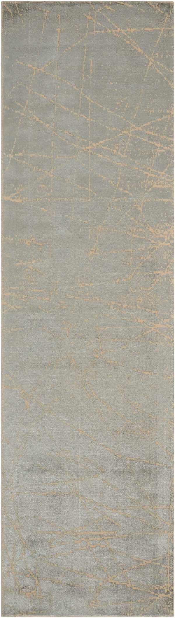 Calvin Klein CK32 Maya Etched Light MAY05 Mercury Area Rug For Sale