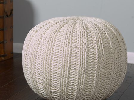 LR Resources Poufs 08124 Bone Pouf on Sale