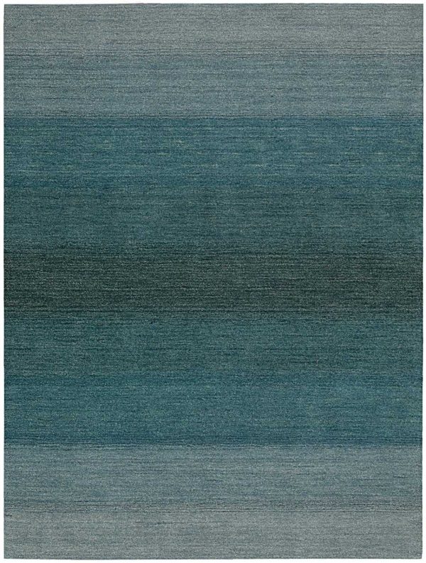 Calvin Klein CK206 Linear Glow Watercolor GLO01 Aqua Area Rug Cheap