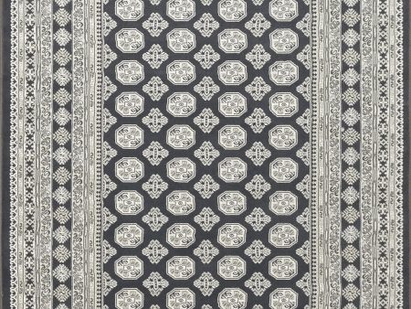 Dynamic Rugs Ancient Garden 57102 Charcoal Silver Area Rug For Sale