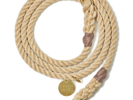 Adjustable Rope Dog Leash, Light Tan Jute Cheap