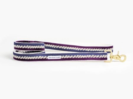 The Twist Deep Purple Dog Leash: Soft Beige and Blue Online Hot Sale