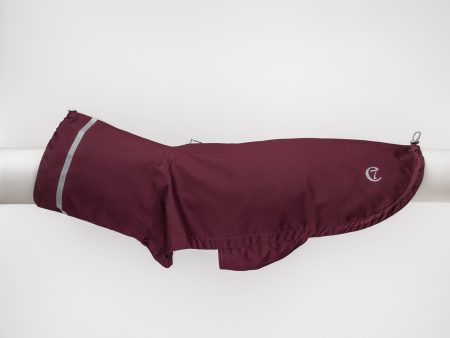 Cloud7 London Dog Rain Coat with Belly Protector in Bordeaux Hot on Sale