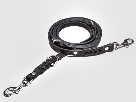 Cloud7: Riverside Park Black Leather Dog Leash Supply