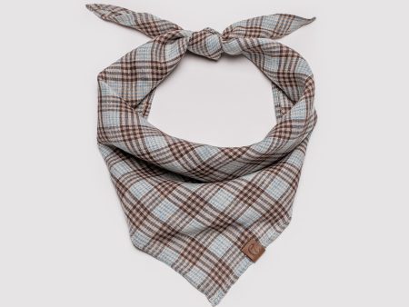 Cloud7 Dog Bandana Check Dark Brown with Cyan Online Hot Sale