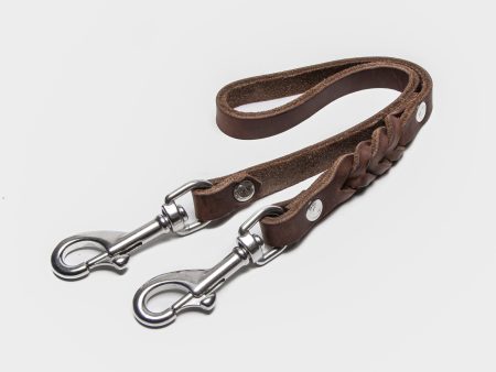 Cloud7: Riverside Park Brown Leather Dog Leash Coupler Fashion