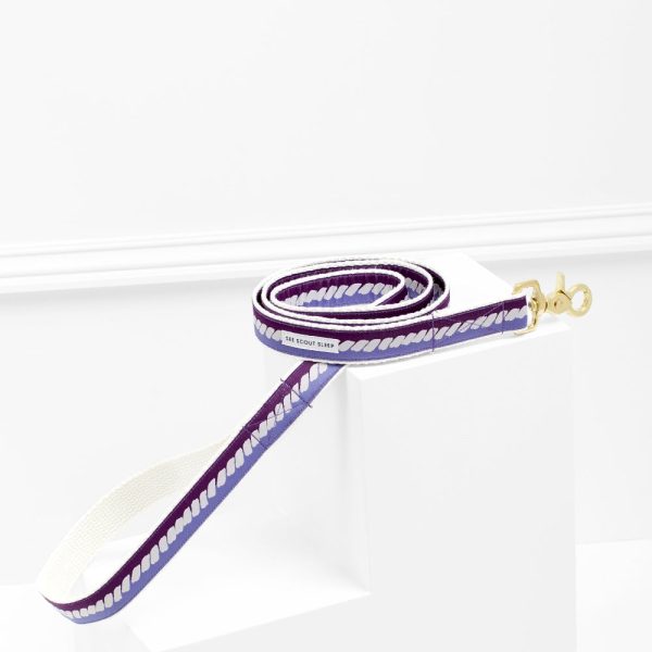 The Twist Deep Purple Dog Leash: Soft Beige and Blue Online Hot Sale