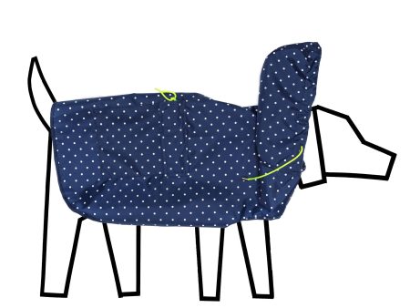 Anorak Dog Raincoat with Hood: Navy   White Polka Dot Supply