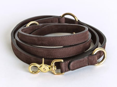 Cloud7: Tiergarten Nubuck Multiway Dog Leash in Mocca For Cheap